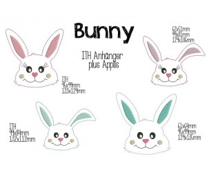 ITH Stickdatei - Bunny Anhänger & Appli